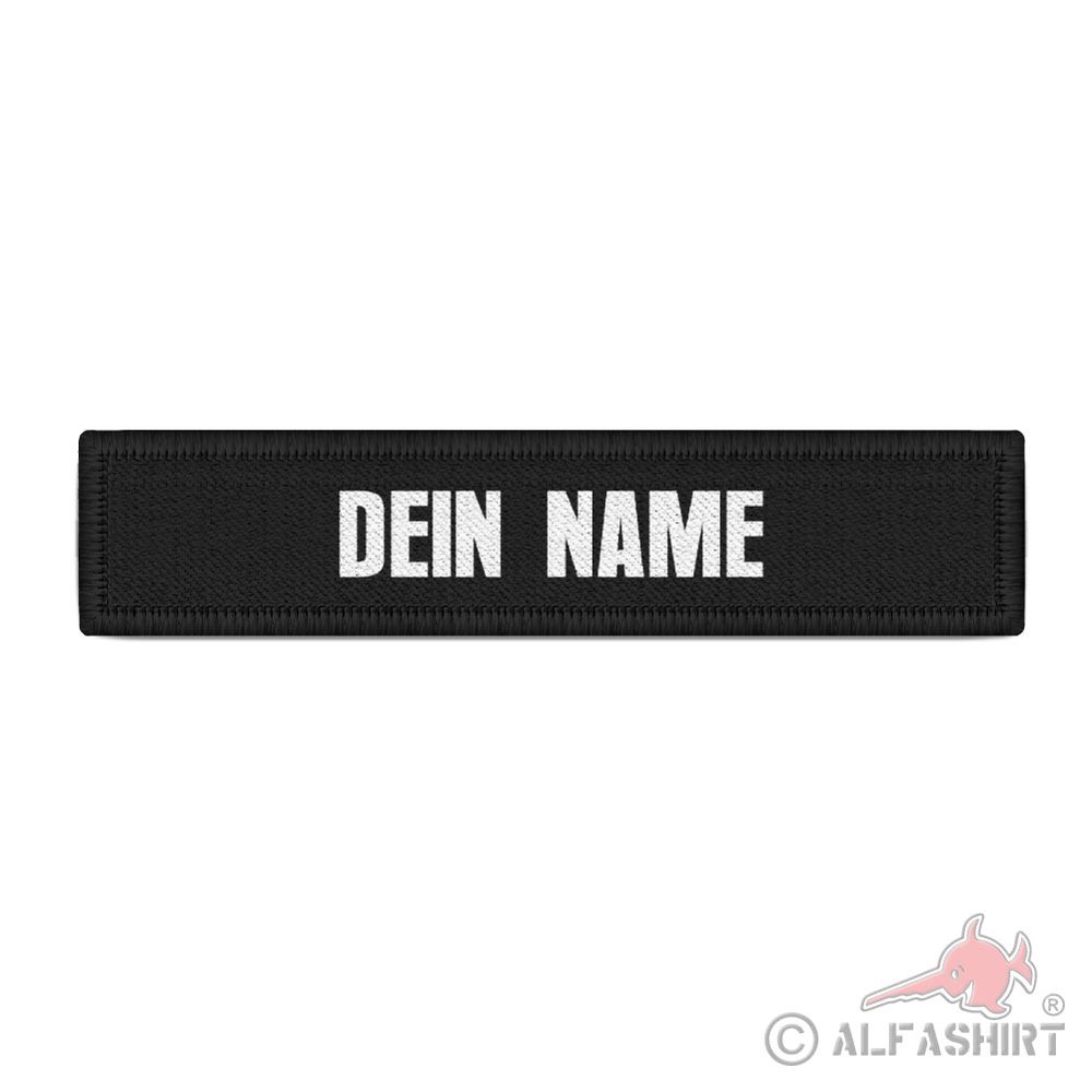 Namenspatch 12x2,5cm personalisiert schwarz dein Name Namensschild Klett #43999