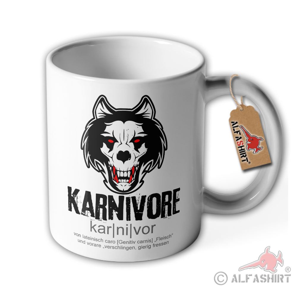 Tasse Karnivore nicht Vegan Fleisch-Fresser Wolf Fleisch Mann Steak essen #36434