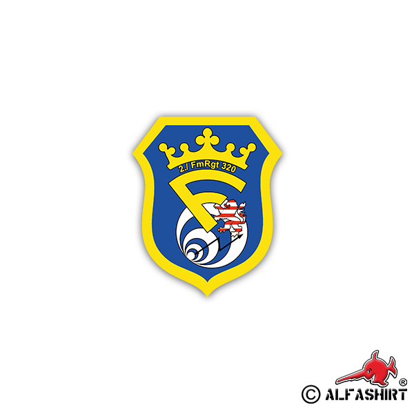 Aufkleber/Sticker 2 FmRgt 320 Fernmelderegiment BW Heer Militär 6x7cm A2151