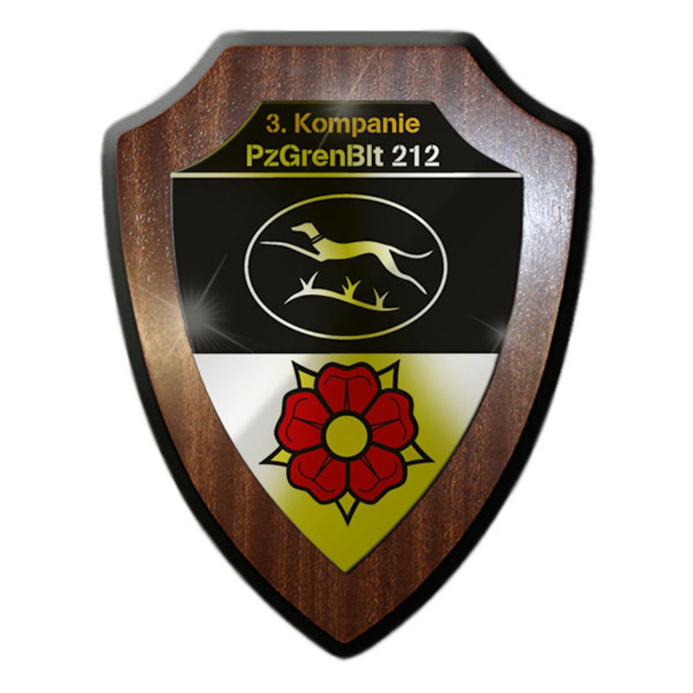Wappenschild / Wandschild - 3. Kompanie PzGrenBtl 212 Panzer Bad #13345