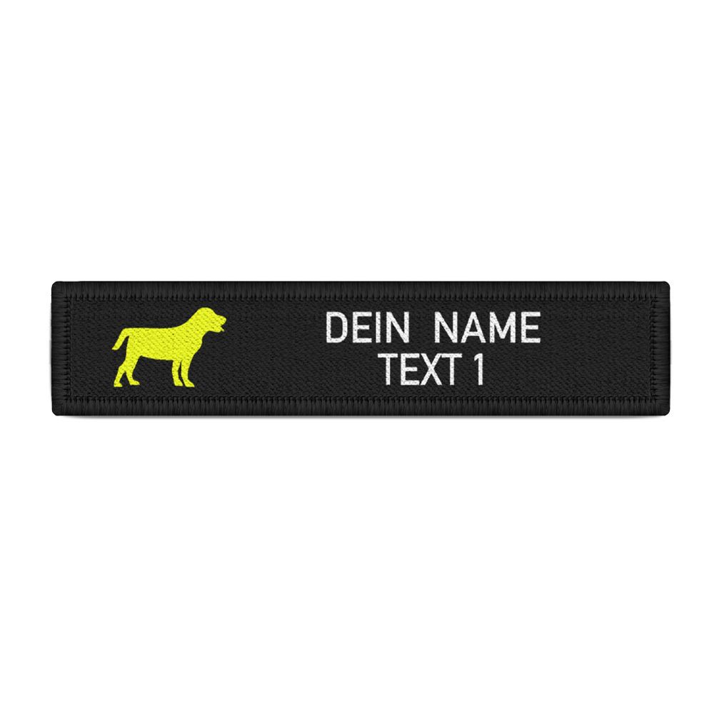 Namenspatch 12x2,5cm personalisierbar Hund Silhouette Rettungshund #43958