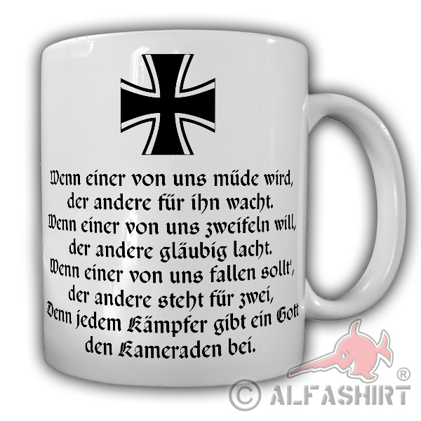Tasse Einer von uns Kameraden Bundeswehr Herybert Menzel Kameradenlied #26220