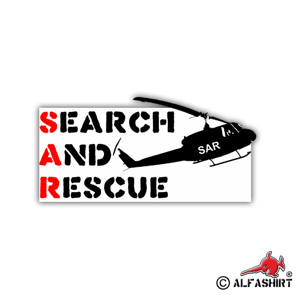 Aufkleber/Sticker SAR Helikopter Suche und Rettung BW Luftwaffe 5x10cm A964
