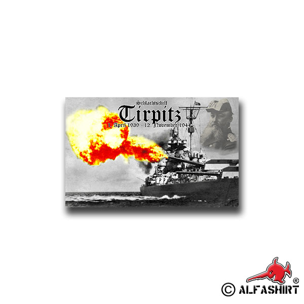 Aufkleber/Sticker Schlachtschiff Tirpitz Marine 11x7cm A952