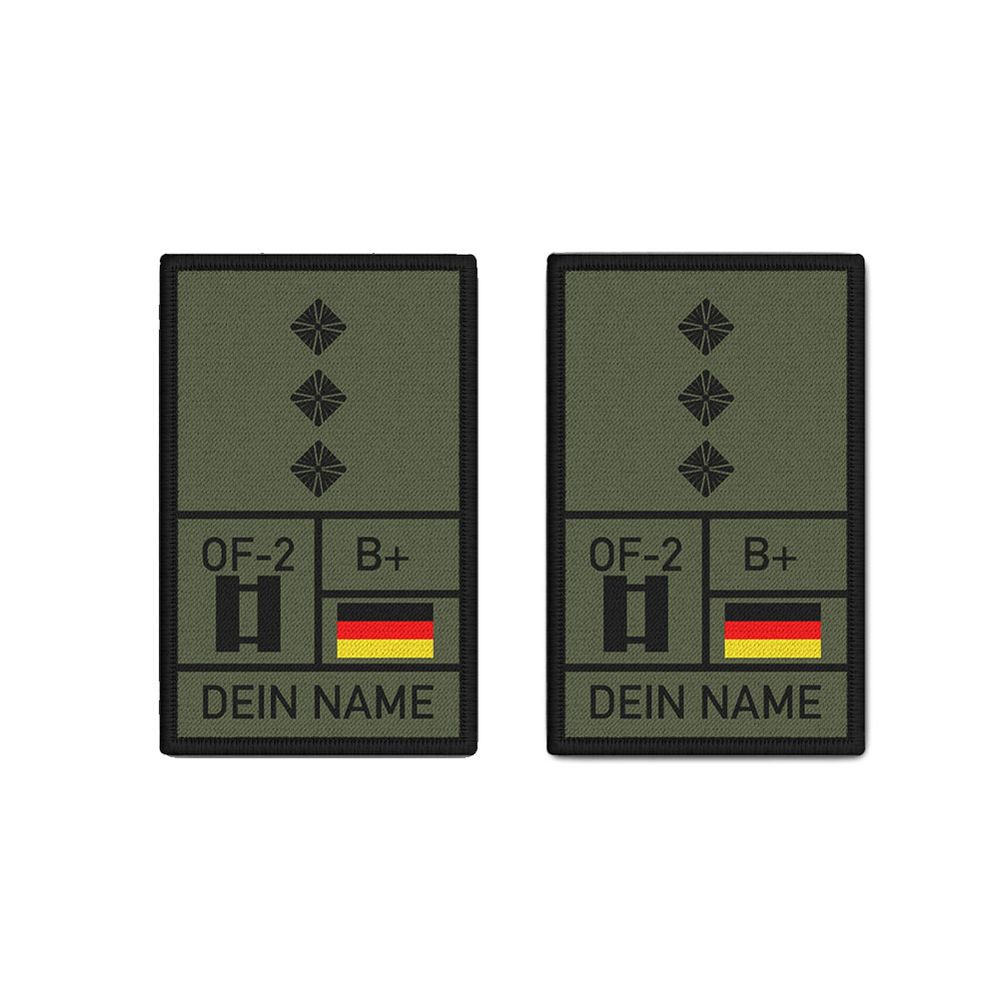 Rank Patch 9,8x6cm Hauptmann Namen Hptm NATO Captain Bundeswehr Dienstgrad#36130