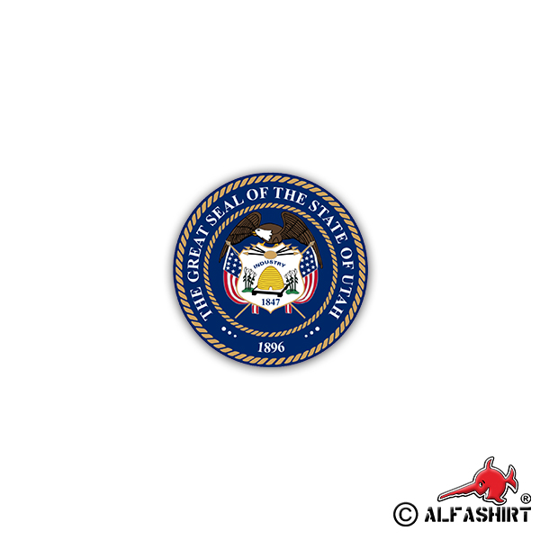 Sticker The Great Seal of Utah Seal US State 7x7cm # A2210