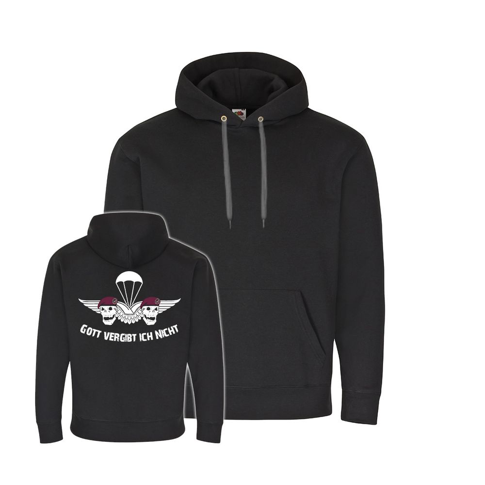 Hoodie God forgives me not Bundeswehr parachute hunter battalion # 33630