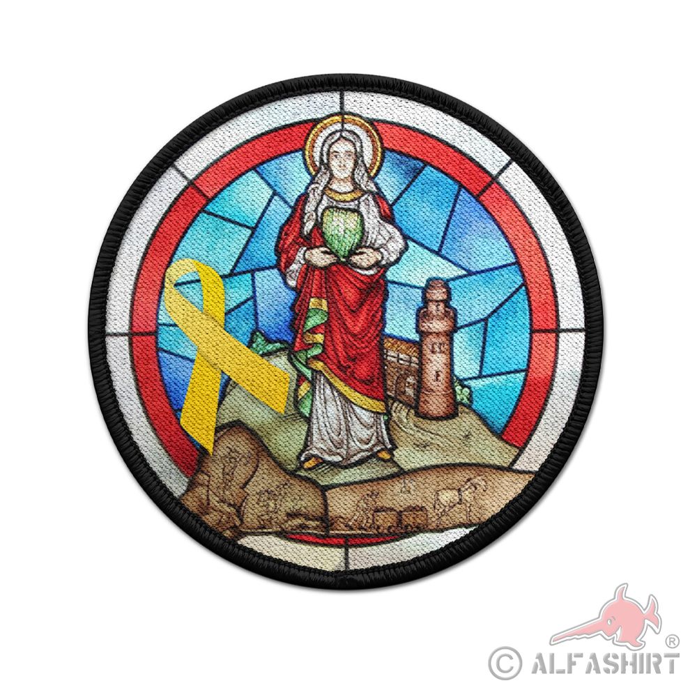 9cm Patch HI Barbara von Nikomedien Schutzpatronin Bergleute Artillerie #38438