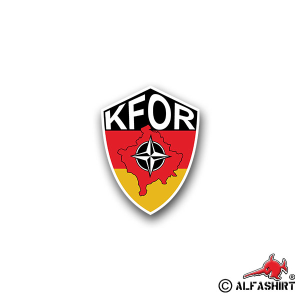 Aufkleber/Sticker KFOR Kosovo Force Truppen Einheit Wappen 7x5cm A1483