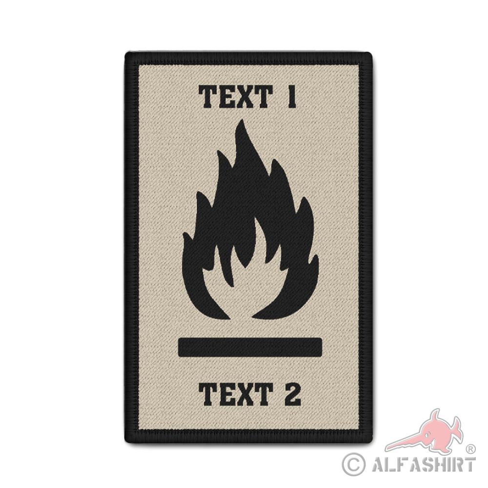 Patch Hochentzündlich Gefahrenhinweis Personalisiert Brand #41104