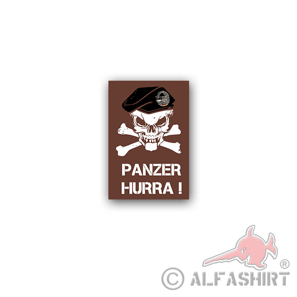 Sticker Panzertruppe BW Beret Skull BW Panzer Hurray 5x7cm A2907