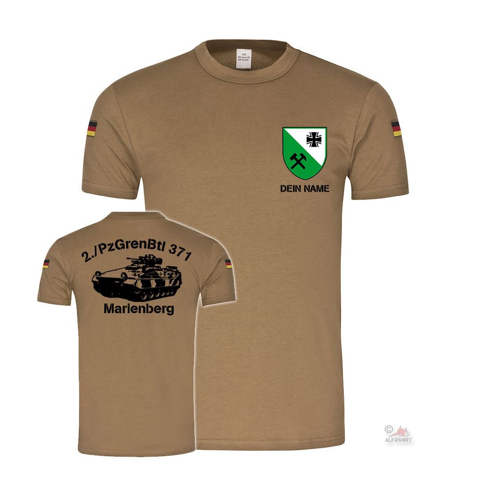 Bw Tropen Panzergrenadierbataillon 371 Marienberger PzGrenBtl T-Shirt # 36778
