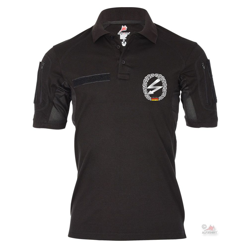 Tactical Poloshirt Alfa Barettabzeichen Fernmelder Einsatz Streitkräfte #19388