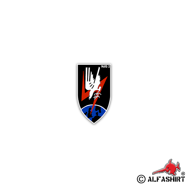 Aufkleber/Sticker NJG 2 Nachtjagdgeschwader Luftwaffe Nachtjäger 4x7cm A2576