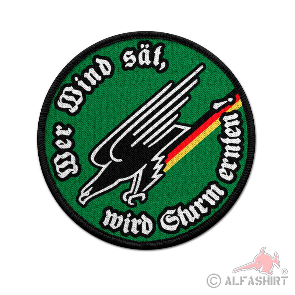 Wer Wind sät wird Sturm ernten Fallschirmjäger Soldat Bundeswehr Patch #38906