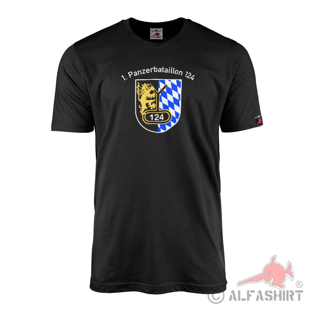T-Shirt 1 Company Tank Battalion PzBtl 124 Tank Brigade 12 Amberg BW#42551