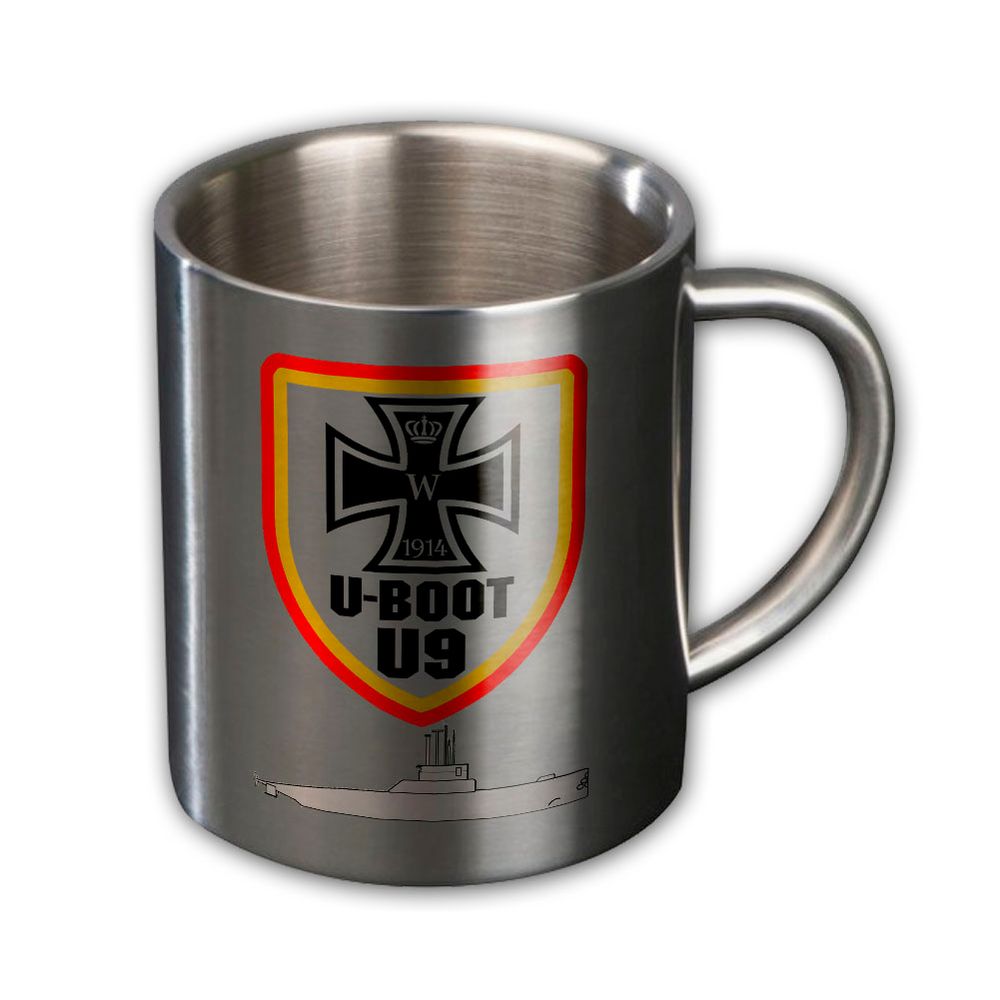 Metall-Becher U-Boot U9 BW Klasse 205 S 188 Wappen Museum Schiff Marine #46566