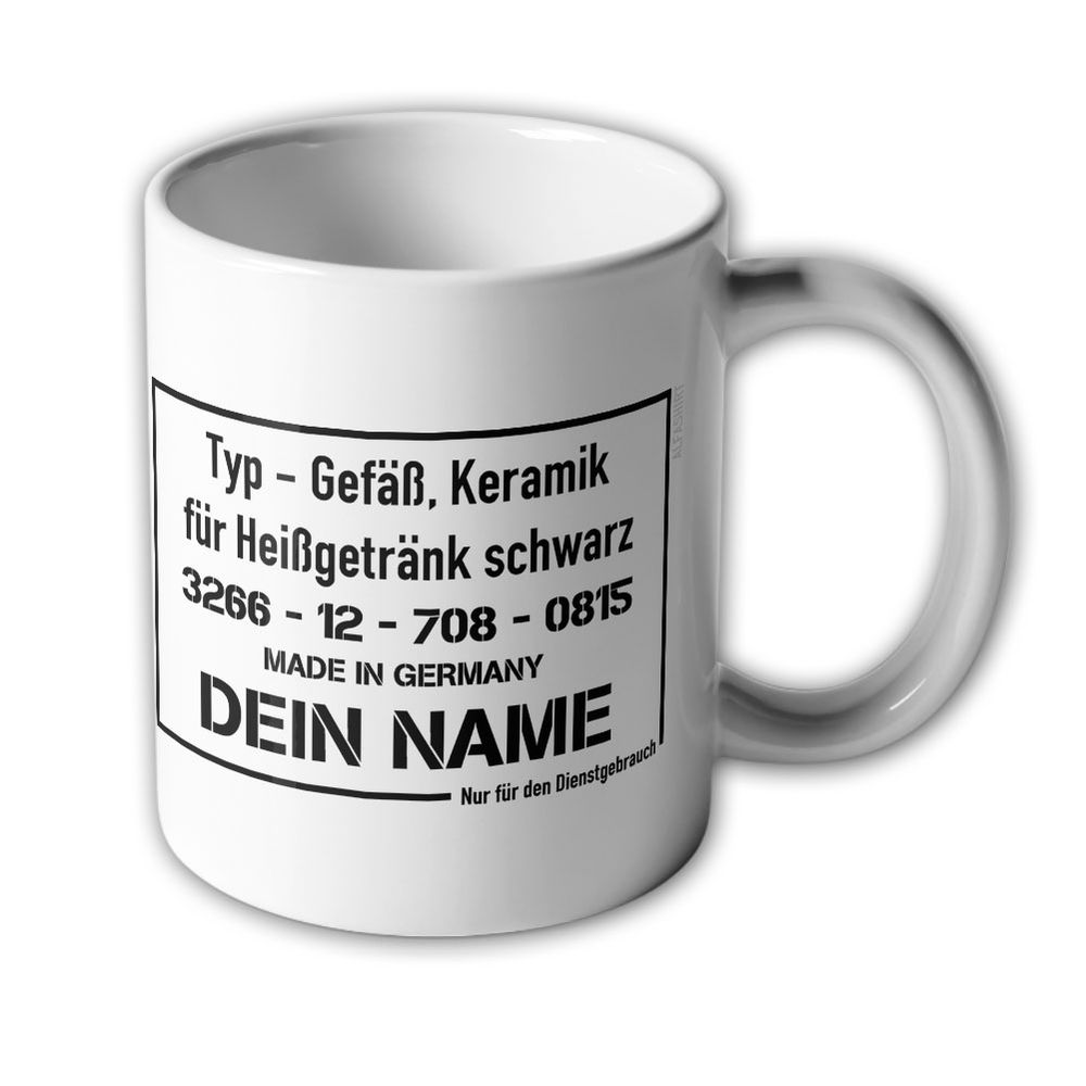 Tasse VS-NfD mit NAMEN- Nur für den Dienstgebrauch #24940