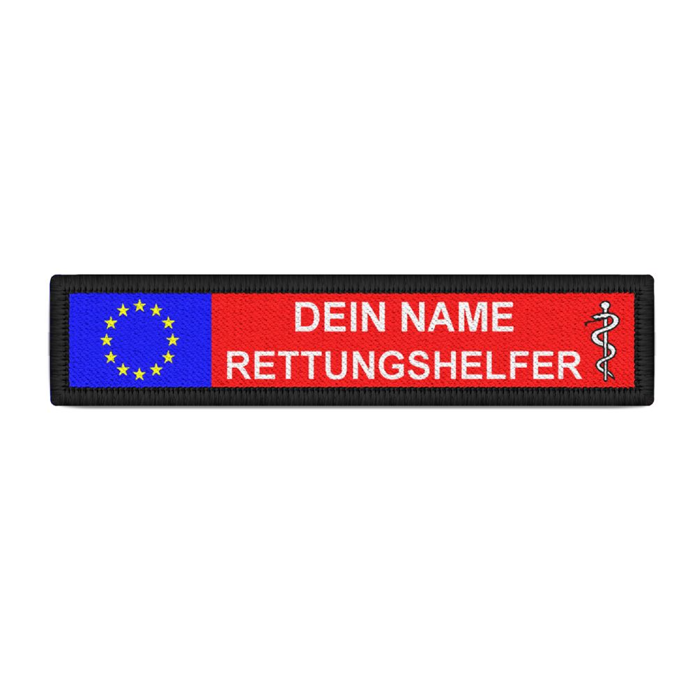 Patch Namensstreifen Europa Rettungshelfer personalisiert mit deinem Namen #35304