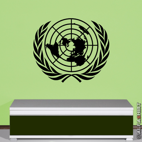UNO Logo United Nations Logo United Nations Vn Wall Decal 45x53cm # 5853