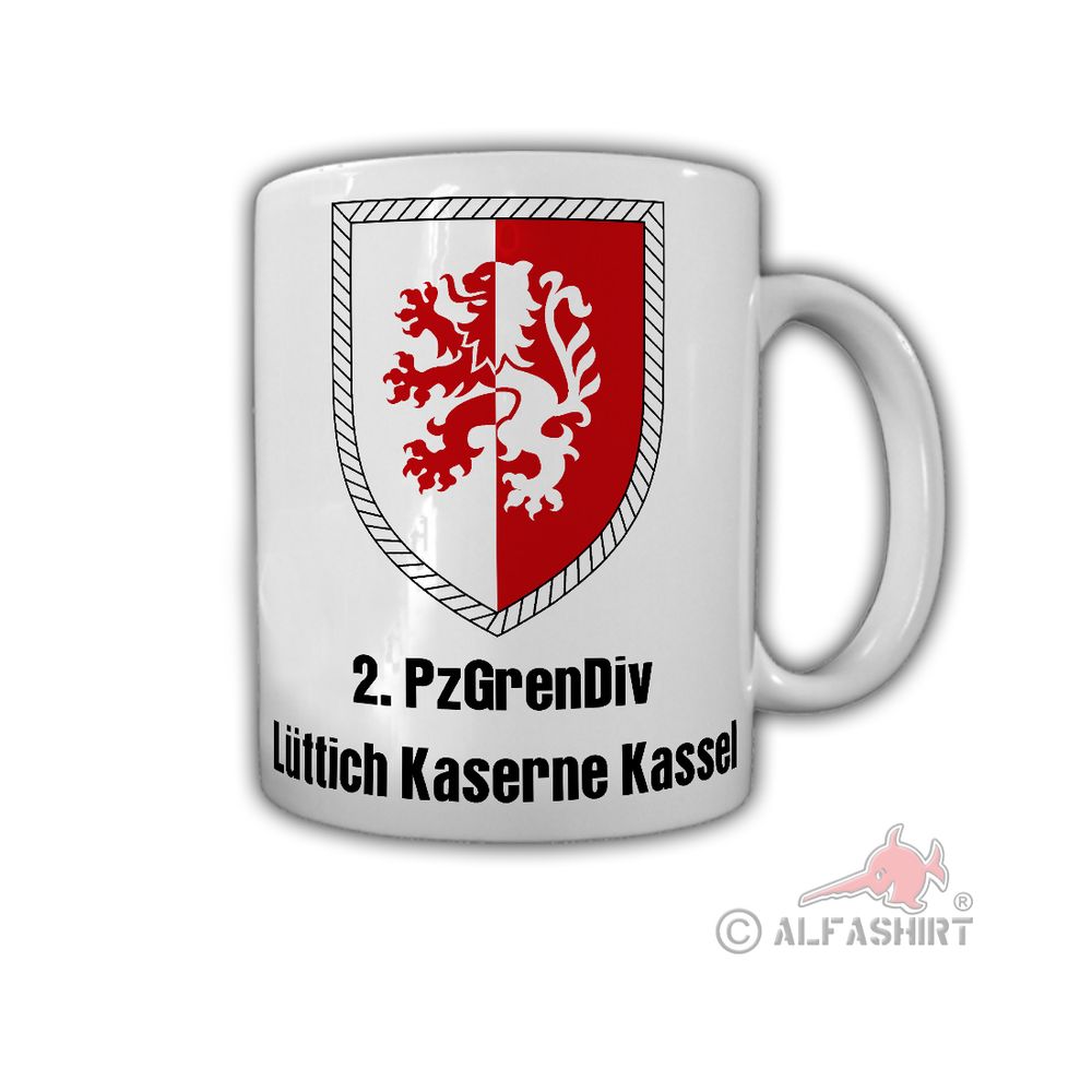 Tasse Bundeswehr 2 PzGrenDiv Lüttich Kaserne Panzergrenadierdivision #30933