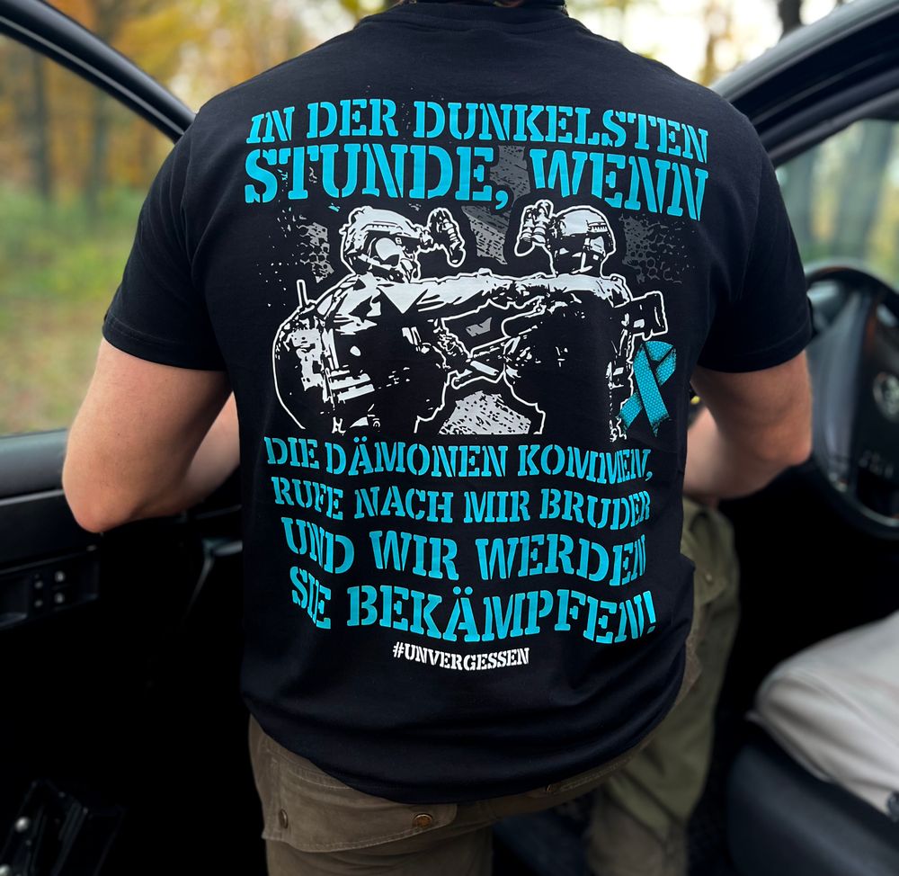 T-Shirt UNFORGETTABLE PTSD In the darkest hour when the demons come #45512