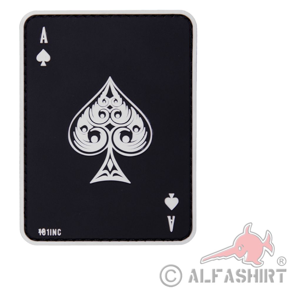 Pik As Airsoft Card Game Softair 3D Rubber Patch Big Game 8x5cm # 31323