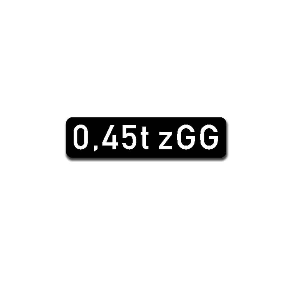 0.45t GVW permissible total weight tons Sticker marking 3.5x14cm # A5524