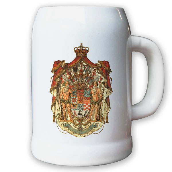 Krug / Bierkrug 0,5l - Herzogtum Braunschweig Monarchie Herzog Abzeichen #9441 K