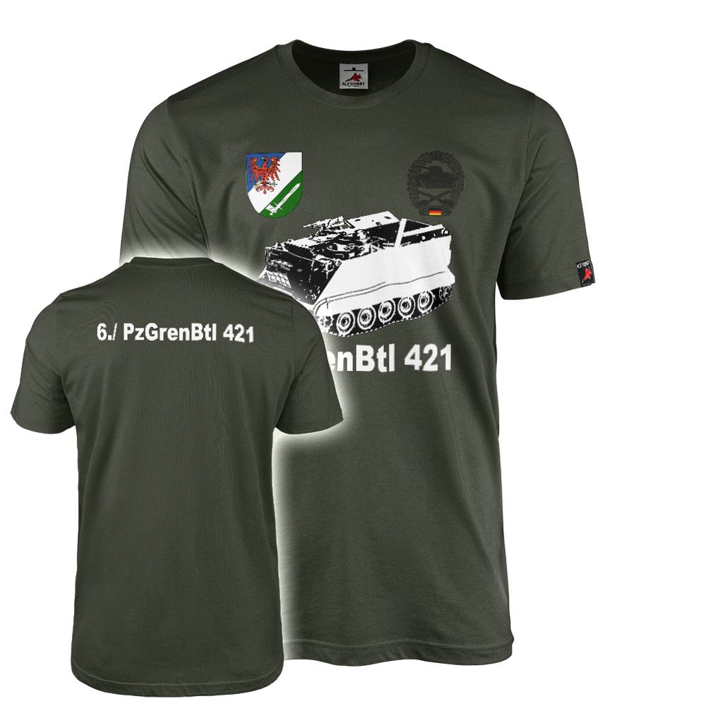 T-Shirt 6. Kompanie Panzergrenadierbataillon PzGrenBtl 421 Barettabzeichen M113 Grenadier #46720