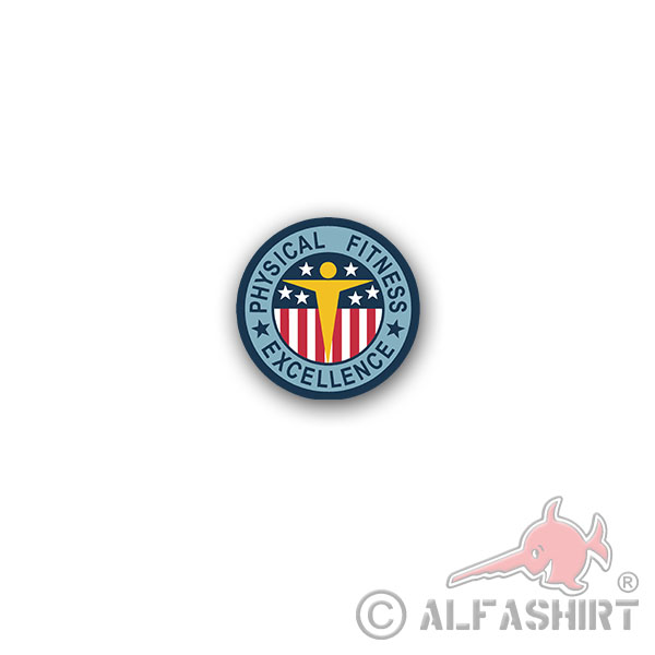 Sticker Physical Fitness Excellence Badge USA America 7x7cm A3155