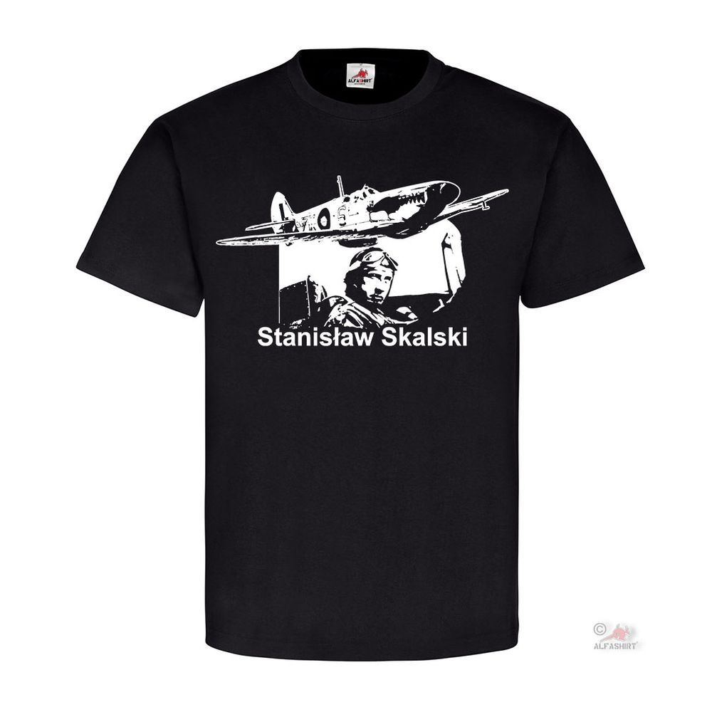 Stanislaw Skalski fighter pilot Poland Polska Royal Air Force T shirt # 19751