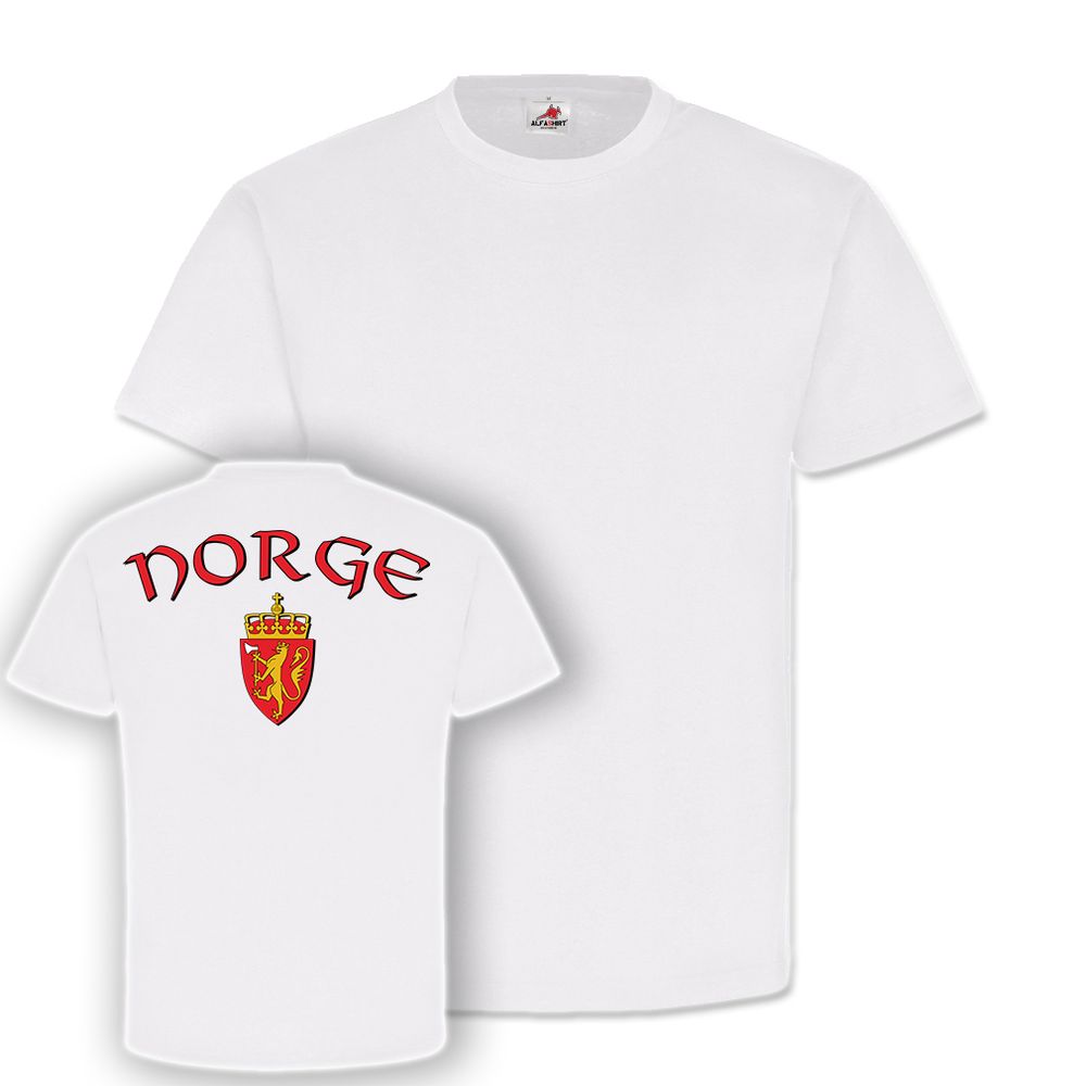 Norge - Noreg Kongeriket Norway Coat of Arms - T Shirt # 12140