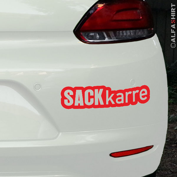 Aufkleber/Sticker SACKkarre Fun Männer Macho Spaß Hoden Tuning 15x4cm A604