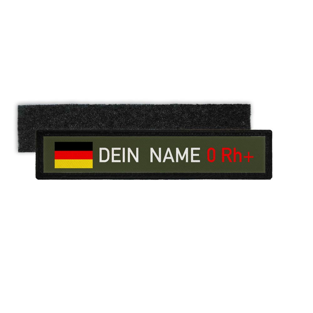 Namenschild Deutschland Blutgruppe 0 Rh positiv Bundeswehr BW Patch #32977