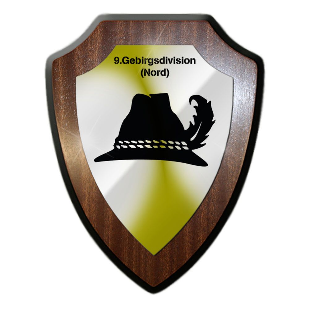 Wappenschild 9 Nord Gebirgsdivision Trachtenhut Spielhahnfeder Kräutler #31594