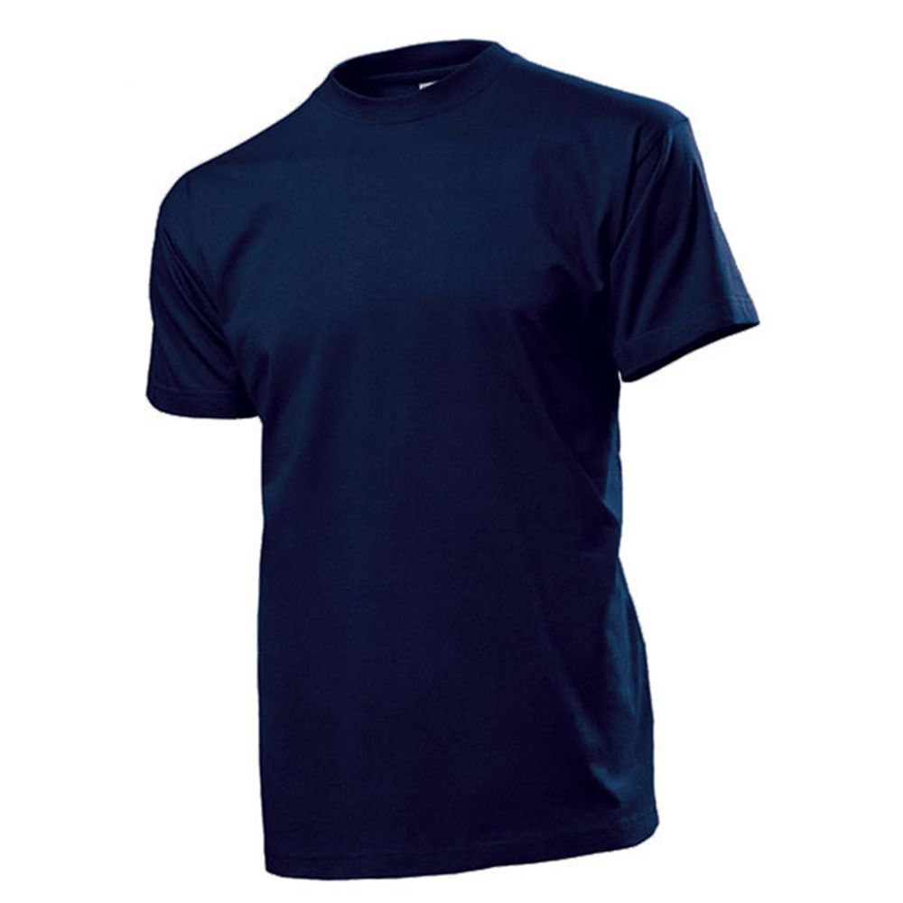 T-Shirt dunkelblau Herren Rundhals 100% Ringspinn-Baumwolle 185 g-m² #12818