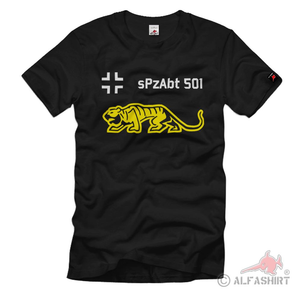 Spzabt 501 Tigerpanzer WH Wappen Einheit WK Schwere Abteilung - T Shirt #2172