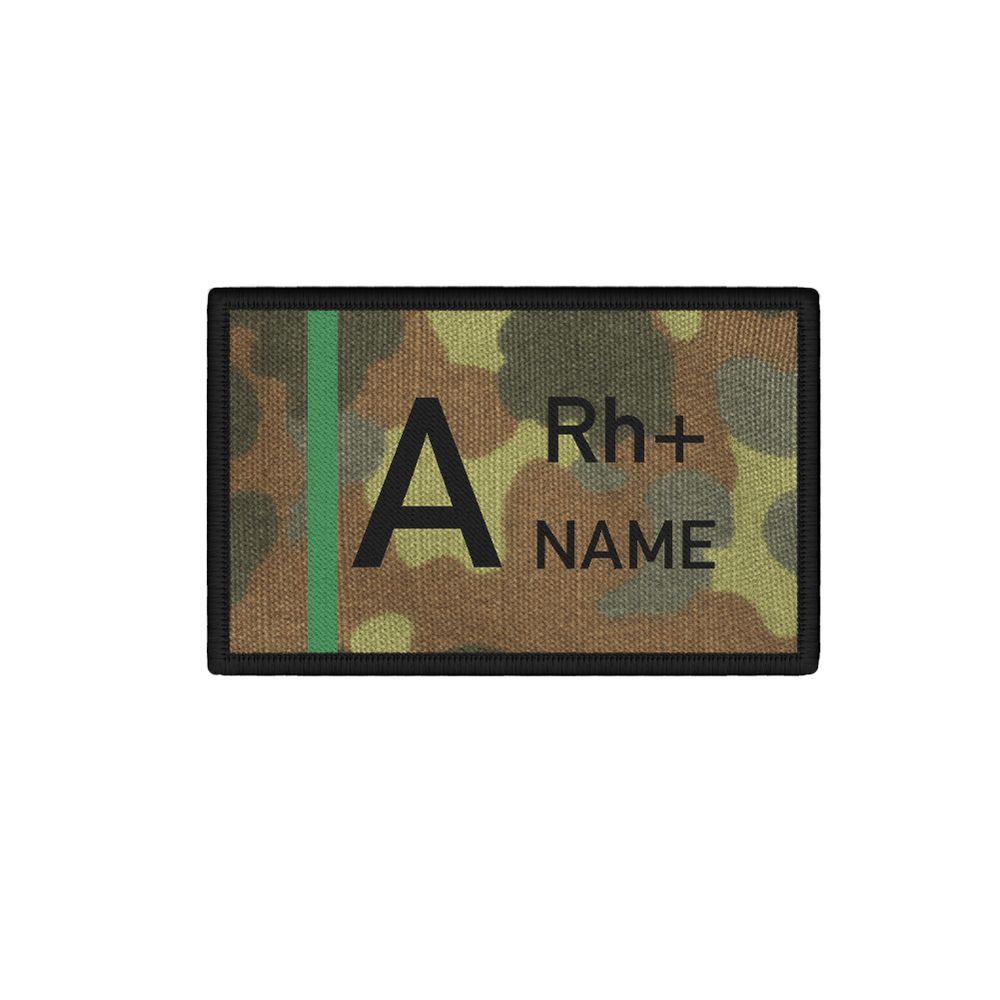 Patch BW Blutgruppe selbst gestalten Aufnäher Flecktarn Bundeswehr #31640