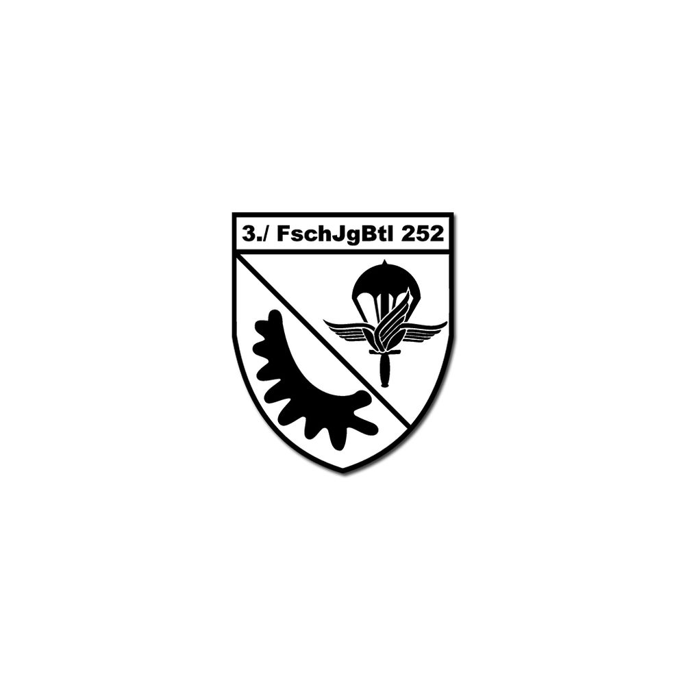 Sticker 3 FschJgBtl 252 Parachute Hunter Battalion Nagold BW 6x7cm # 26550