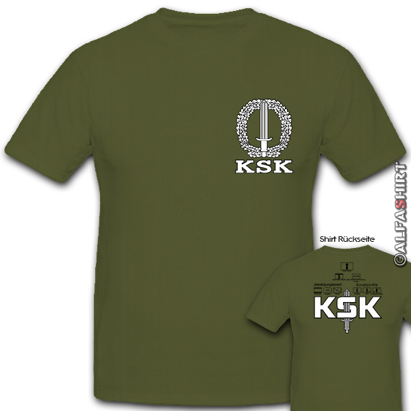 KSK with construction on the back Tactical signs military - T Shirt # 11170