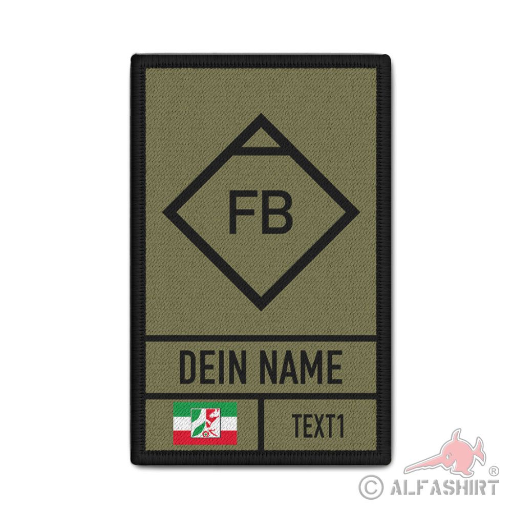 Rank patch 9.8x6cm customizable federal state NRW tactical sign FB #44413