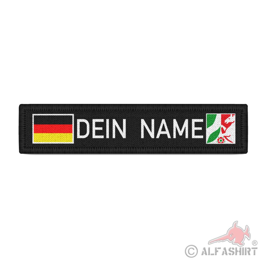 Namensschild Deutschland Dein Name NRW Bundesland Patch Wunschtext Deutsch#41307