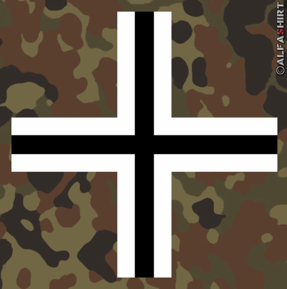 Sticker / Sticker - Wh cross beam cross bicolor military type 2 10x10cm # A139