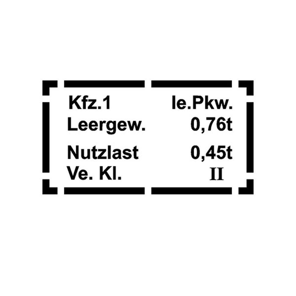 Aufkleber/Sticker Typenschild Klein Kübelwagen Typ 82 12x6,4cm A591