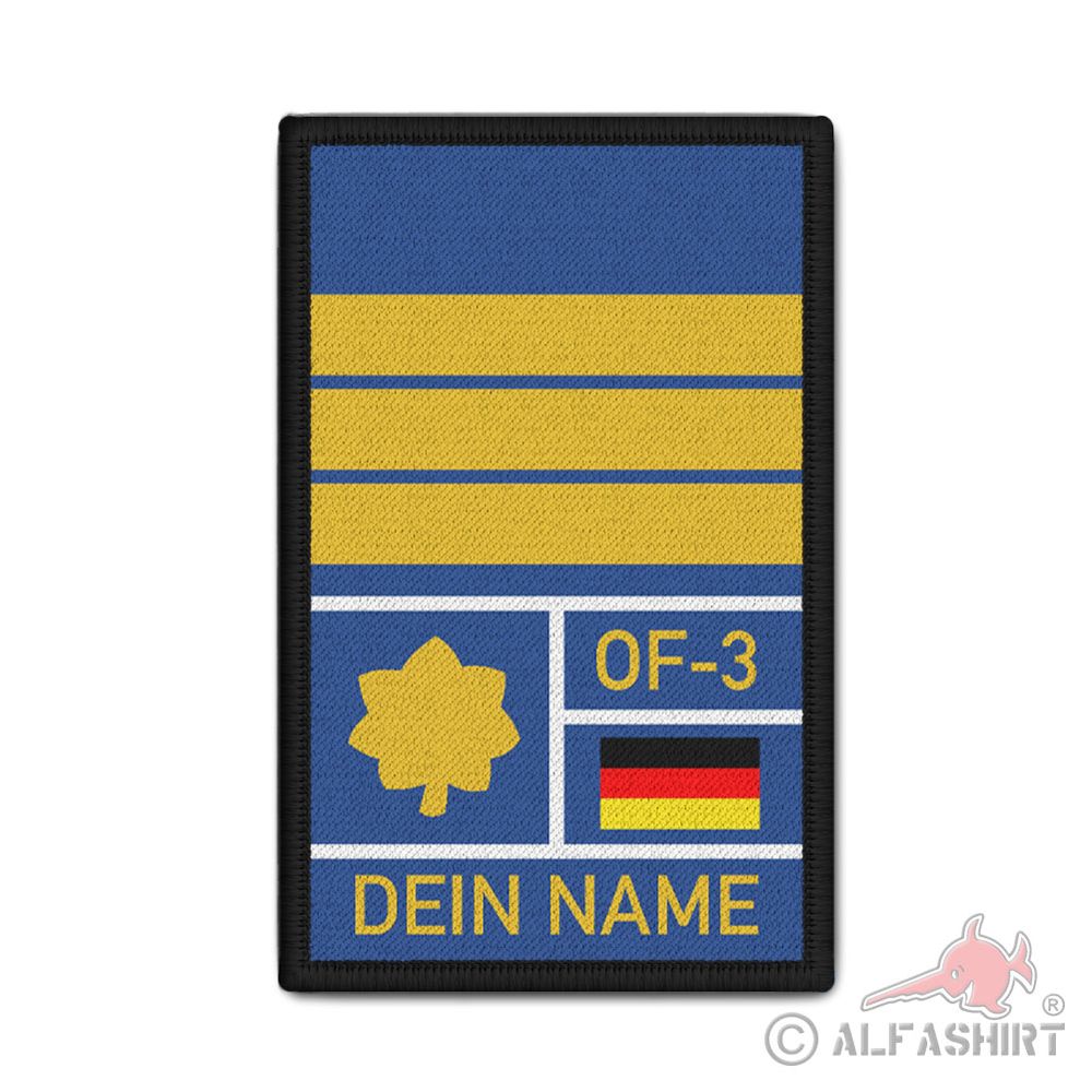 Rank Patch 9,8x6cm personalisierbar Patch Dienstgrad Bundeswehr OF-3 #44925