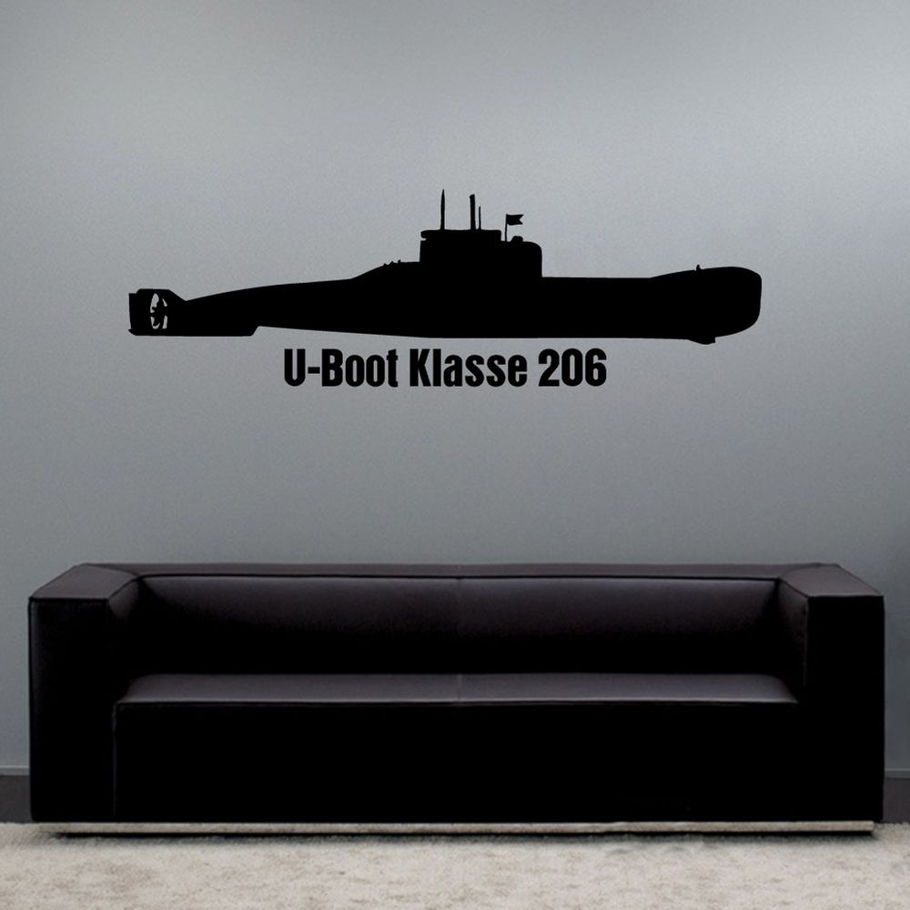 Wandtattoo Wand Aufkleber U-Boot Klasse 206 U13 U17 U24 Bundesmarine Bund #A6132