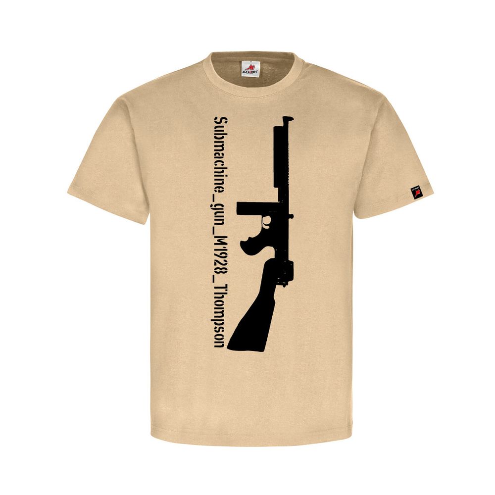 Submachine Gun M1928 Thompson Maschinenpistole Tommy Gun US Tshirt sand #31820
