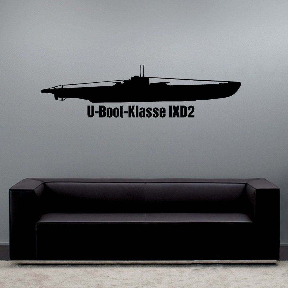 Wandtattoo U-Boot Klasse IXD2 Indischer Ozean Bremen Ein-Mann #A6217