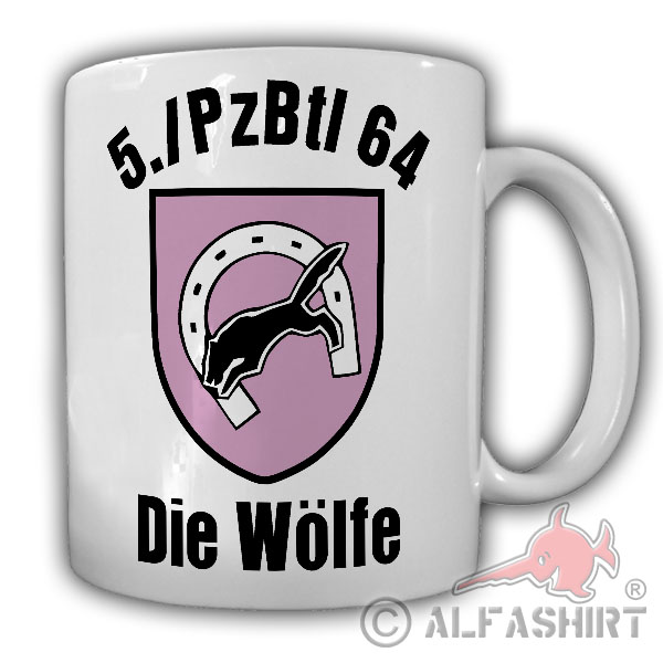 Tasse 5 PzBtl 64 Die Wölfe Kompanie Wolfhagen Panzer Bataillon Pommern  #25763